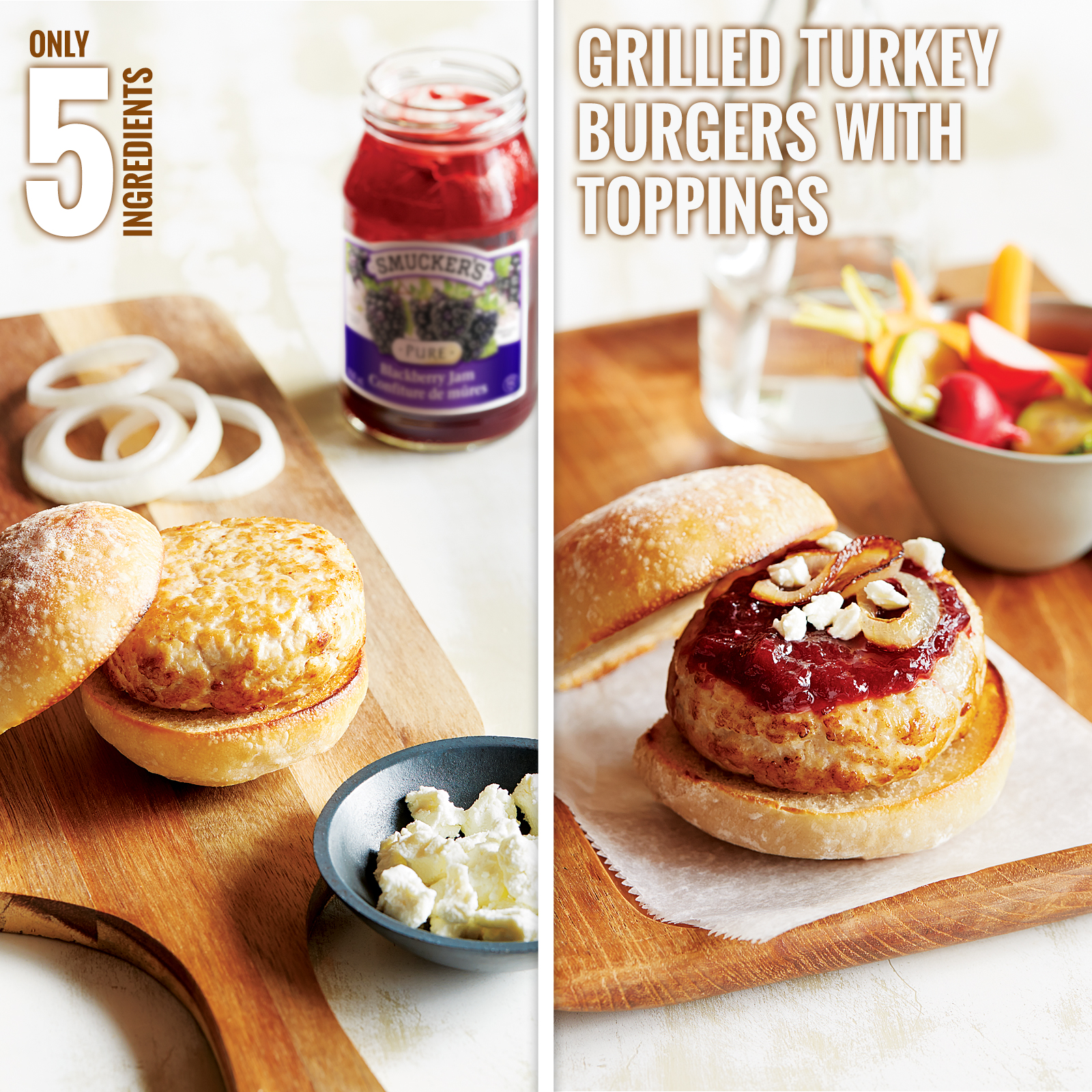 Grilled Turkey Burgers with Toppings Smucker's®