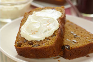 Pumpkin Harvest Loaf with Orange Cream Cheese Spread