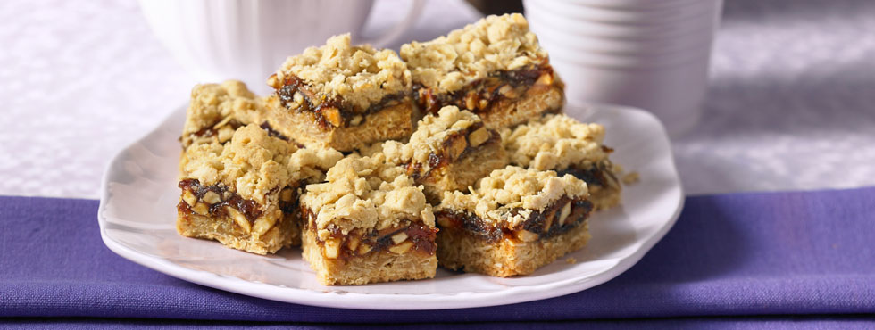 Crunchy Nut Date Squares | Recipes