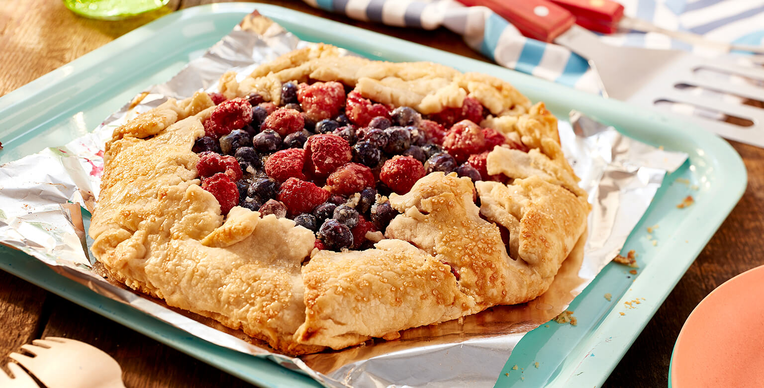 BBQ Blueberry and Raspberry Galette