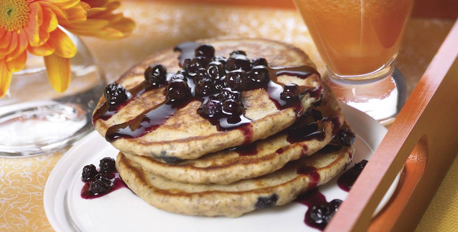 Blueberry Flaxseed Pancakes