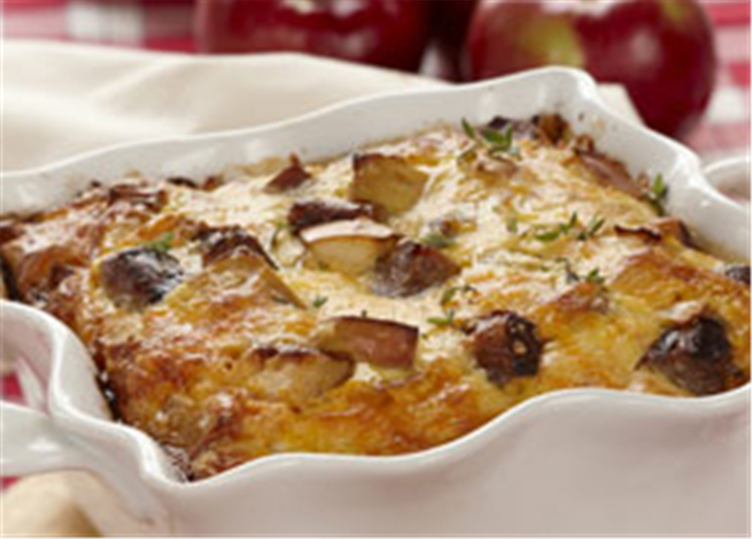 Breakfast Sausage, Apple and Cheese Casserole