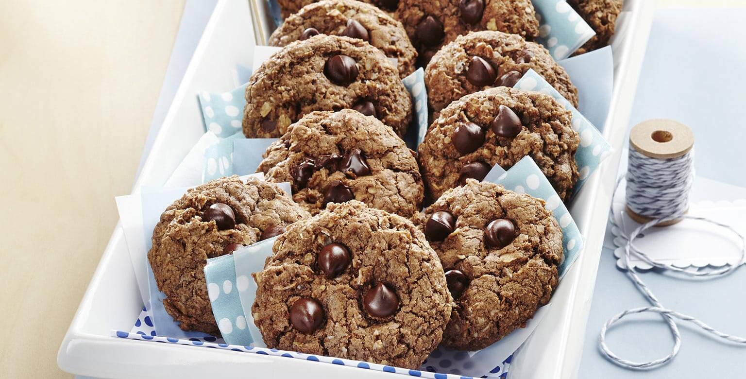Biscuits double chocolat à l’avoine
