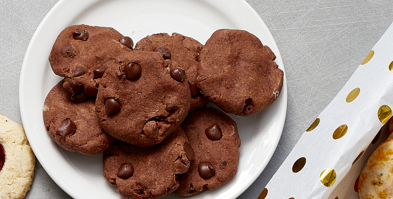 Voir la recette - Boutons de biscuit double chocolat et menthe