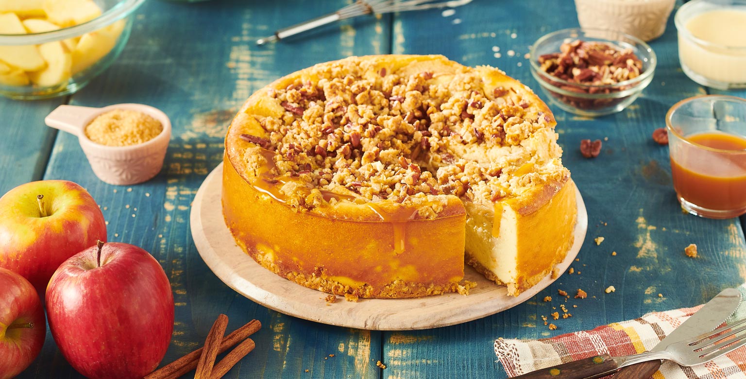 Voir la recette - Gâteau au fromage à la croustade de pommes