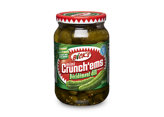 Cornichons <strong>Mini-Crunch’ems<sup>®</sup></strong> Décidément dill <strong>Bick’s<sup>®</sup></strong>