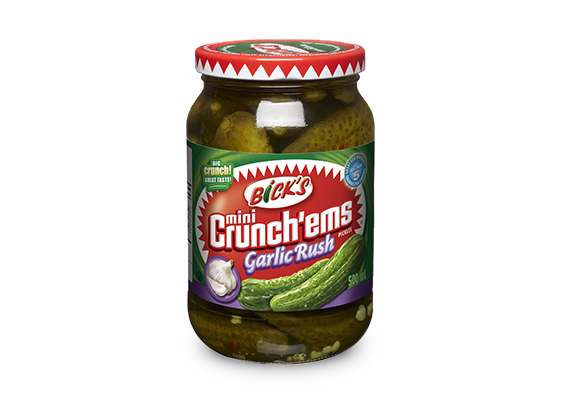 Product Image of <strong>Bick’s<sup>®</sup> Mini Crunch’ems<sup>®</sup></strong> Garlic Rush Pickles