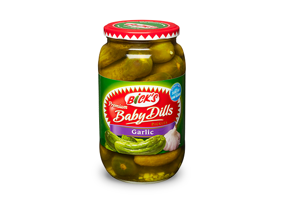 <strong>Bick’s<sup>®</sup> </strong>Garlic Baby Dill Pickles