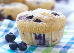 Muffins aux bleuets et à la semoule de maïs