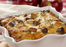 Breakfast Sausage, Apple and Cheese Casserole