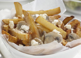 Poutine with Mushroom Gravy and Cheese
