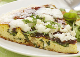 Spinach, Watercress and Goat Cheese Frittata