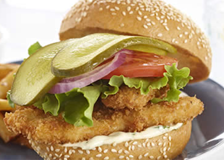 Recipe Image of Crispy Chicken Schnitzel Sandwiches with Kicked up Dressing
