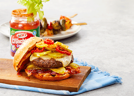 Recipe Image of Bick’s<sup>®</sup> Sweet Heat Bacon Burger