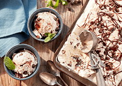 Crème glacée fondant au chocolat et menthe