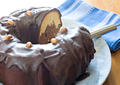 Chocolate and Peanut Butter Marble Cake