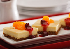 Citrus Cheesecake with Cranberry Topping