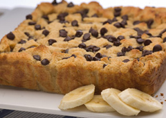 Peanut Butter Chocolate and Banana Bread Pudding