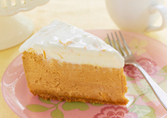 Pumpkin Orange Cheesecake with Orange Sour Cream Topping