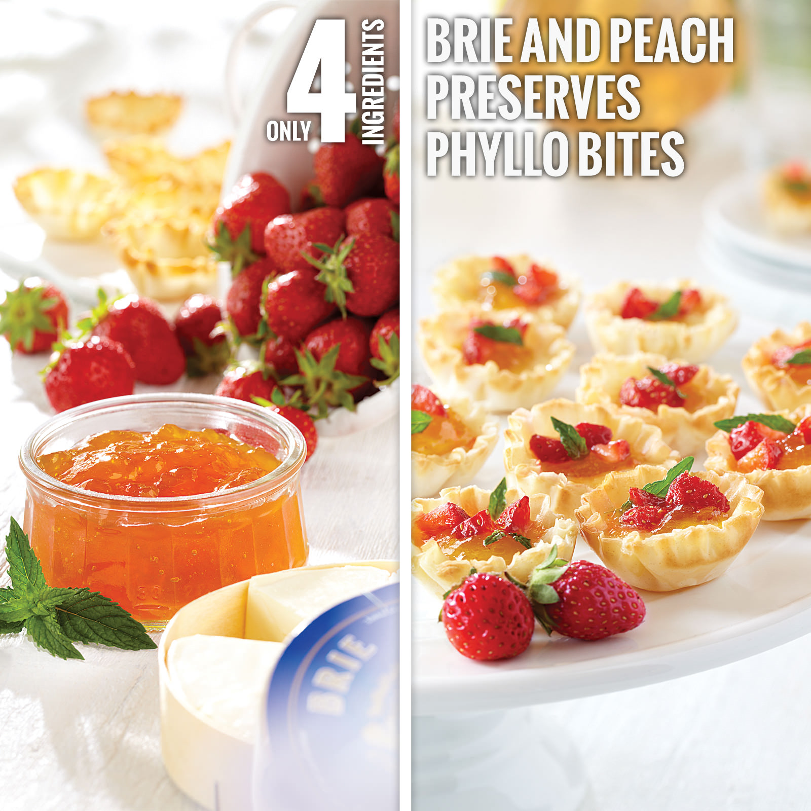 Brie and Peach Preserves Phyllo Bites Smucker's®