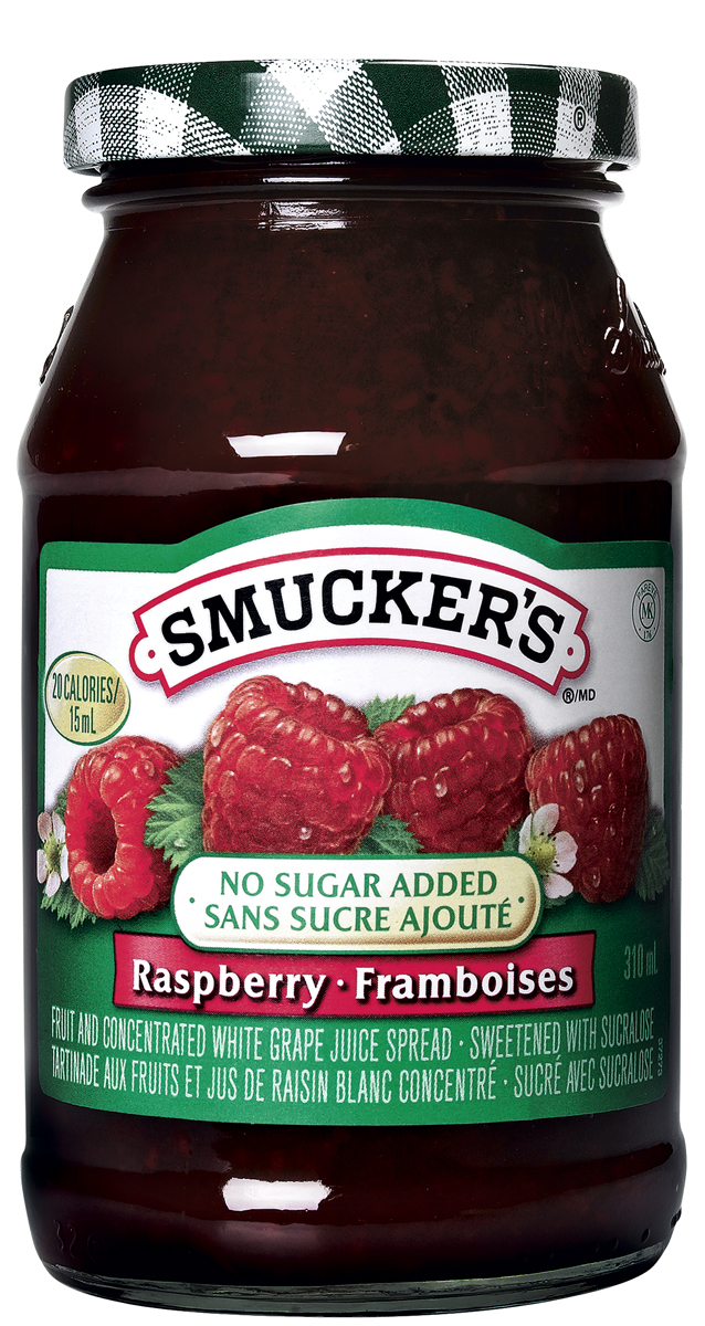 Smucker&apos;s® No Sugar Added Raspberry Fruit and Concentrated White Grape Juice Spread