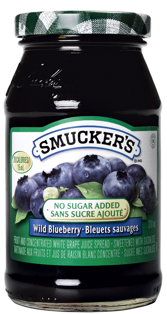 Smuckers® No Sugar Added Blueberry Fruit and Concentrated White Grape Juice Spread