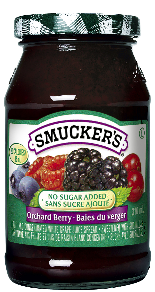Smucker&apos;s® No Sugar Added Orchard Berry Fruit and Concentrated White Grape Juice Spread