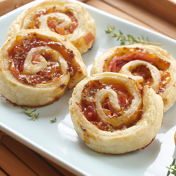 Prosciutto and Cheese Puff Pastry Pinwheels Recipe