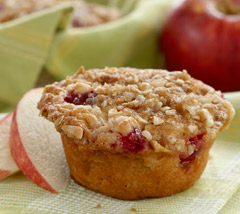 Apple Cranberry Crumble Muffins