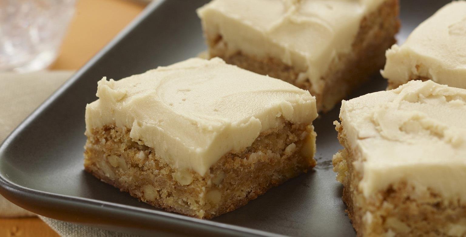 Apple Blondies with Caramel Icing