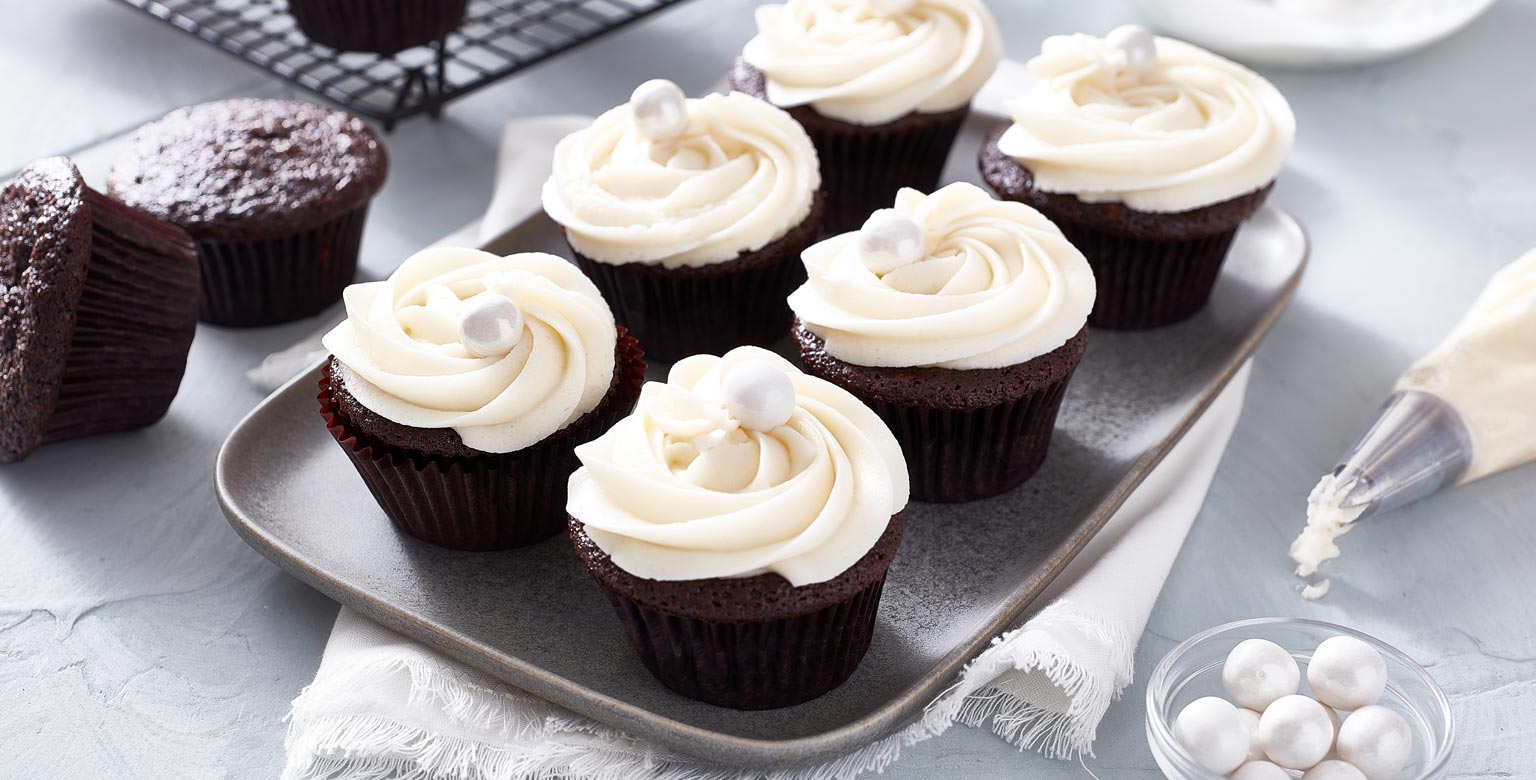 Devil’s Food Cupcakes with Vanilla Buttercream Icing