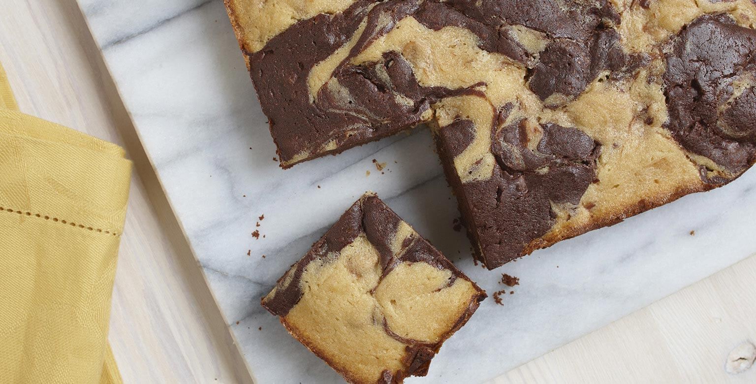 Peanut Butter & Chocolate Marble Brownies