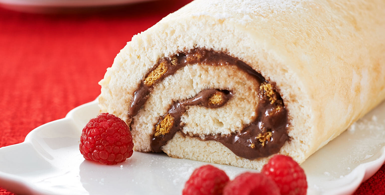 S’mores Angel Food Cake Roll