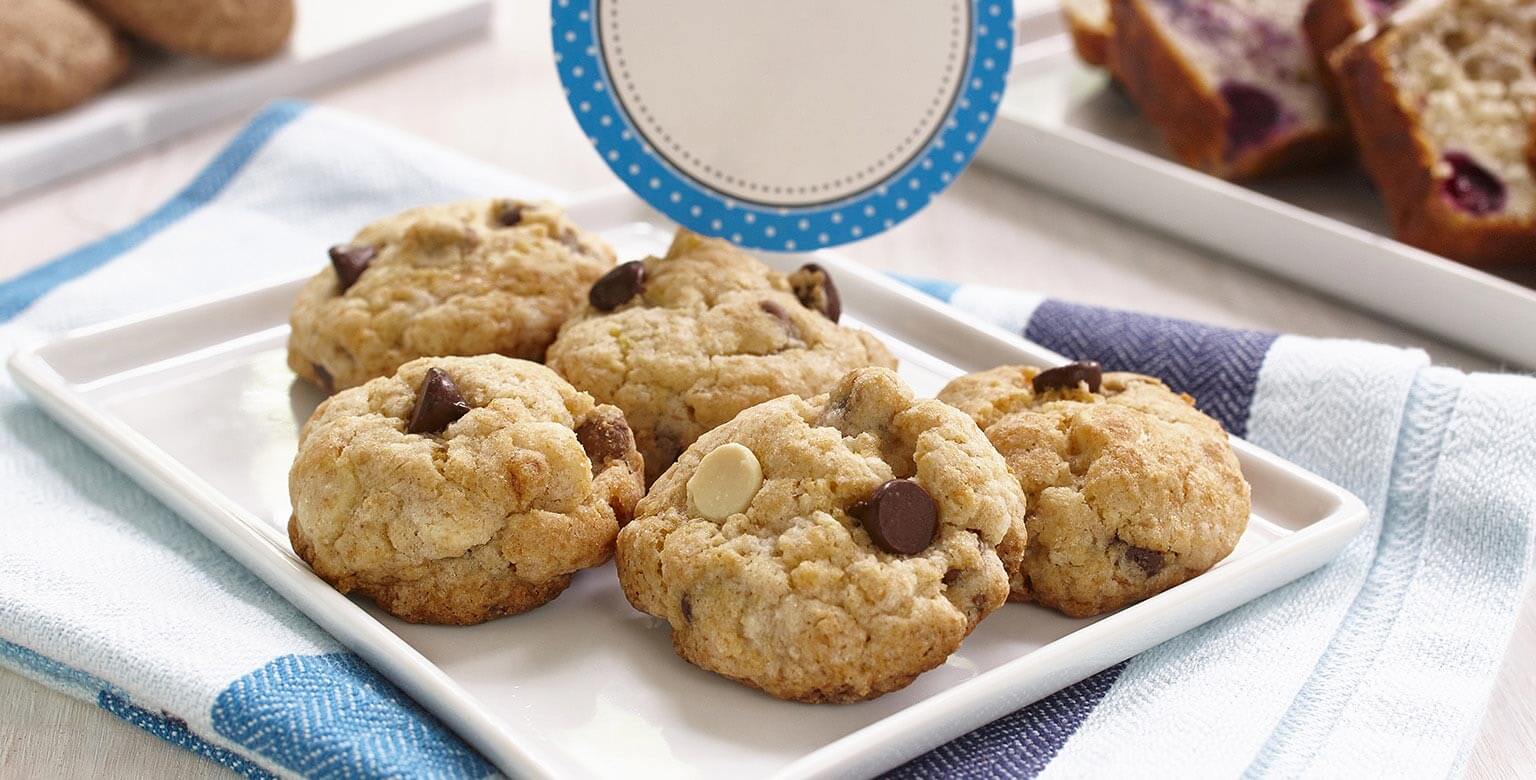 Voir la recette - Biscuits aux bananes et au chocolat sans gluten*