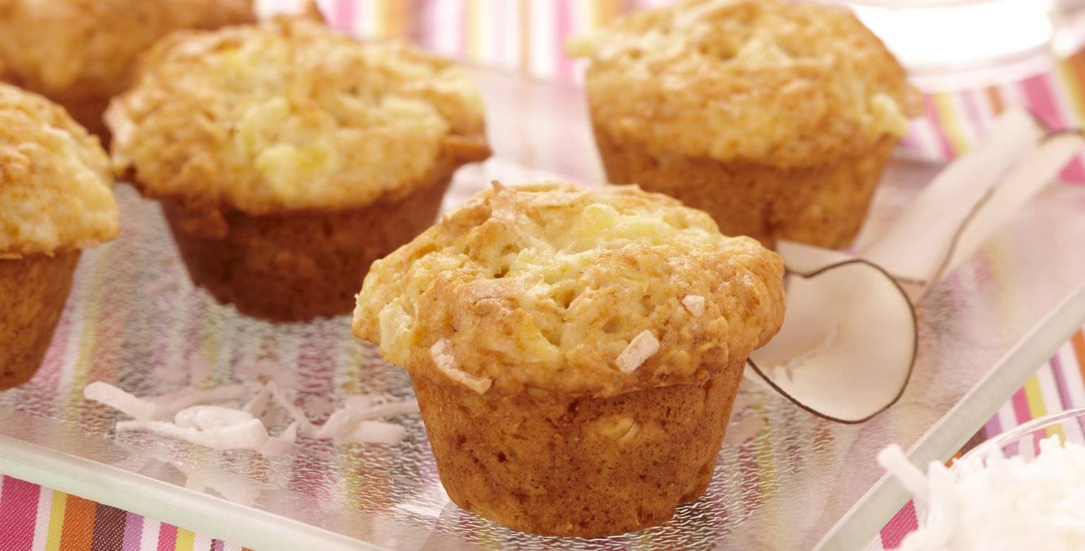 Voir la recette - Mini muffins à la noix de coco et aux ananas