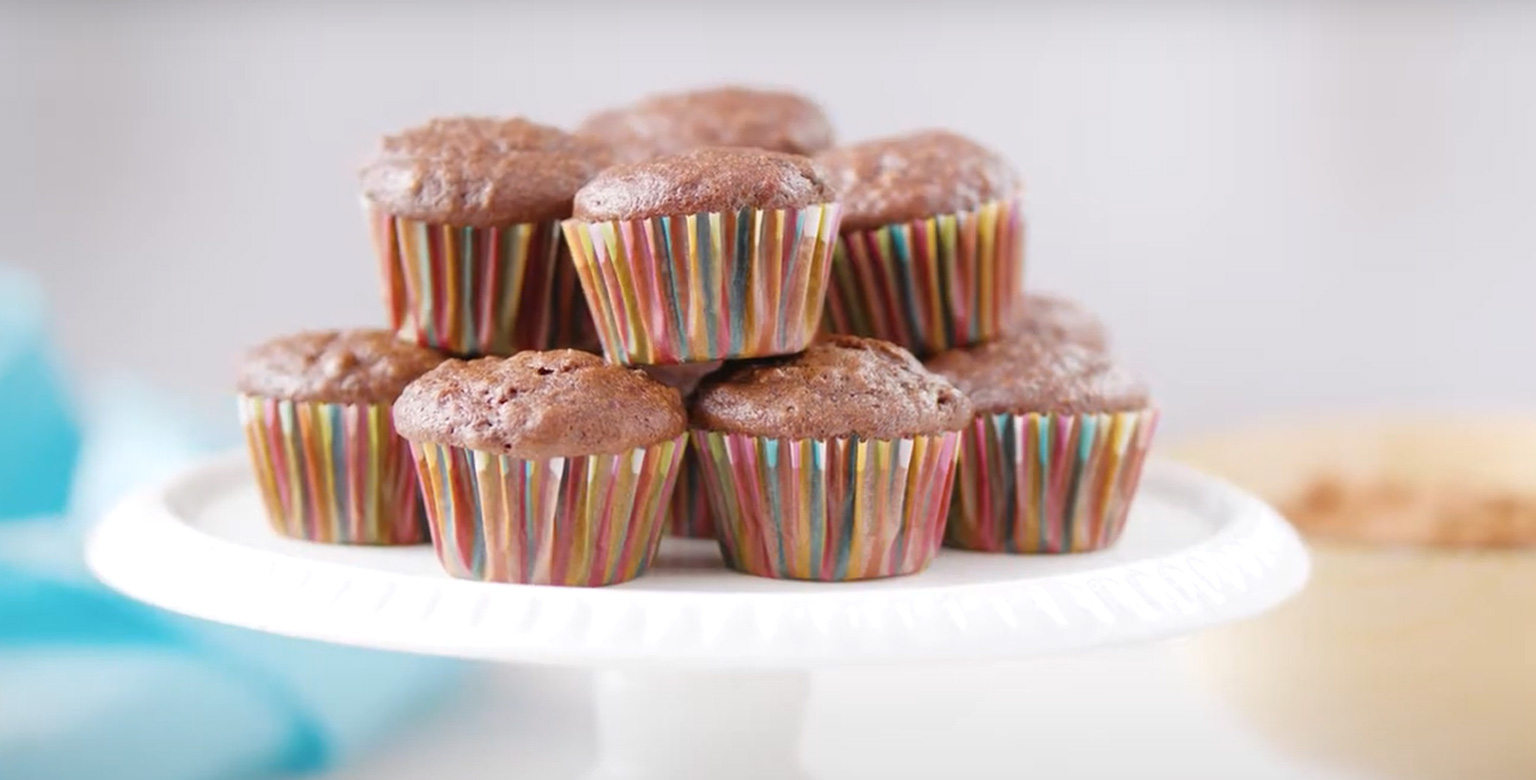Voir la recette - Mini muffins aux courgettes et au chocolat